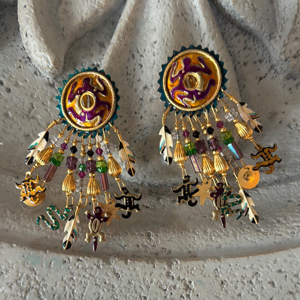 Vintage Lunch At The Ritz Southweatern Chandlier Earings